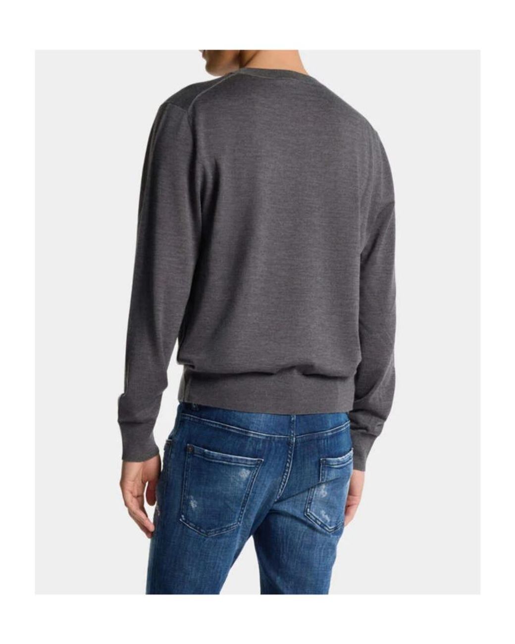 DSquared² Gray Logo Embroidered Knitted Jumper for men