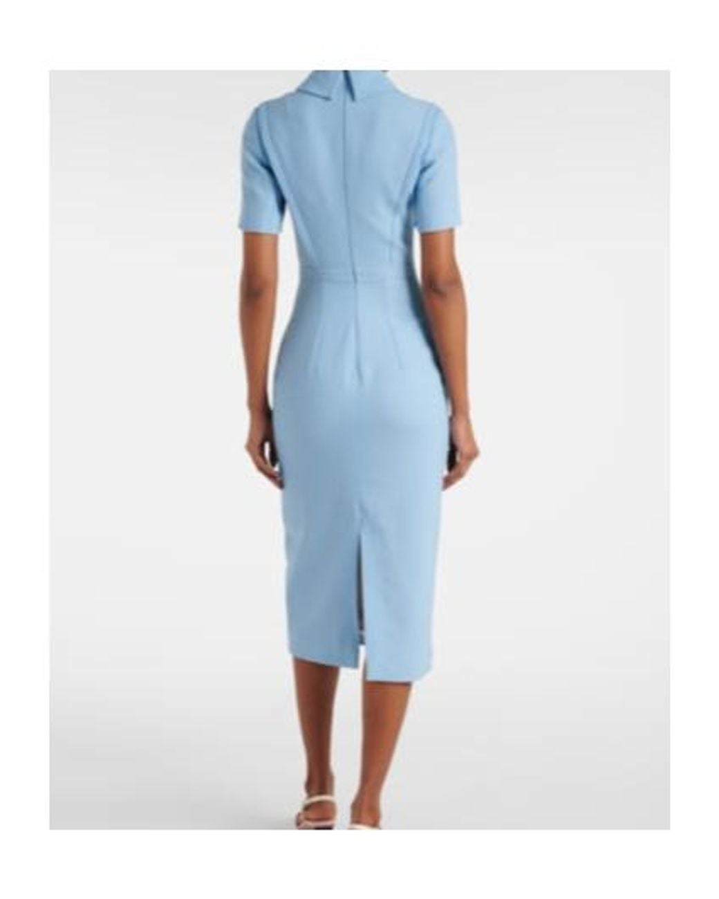Emilia Wickstead Blue Valletta Wool Cocktail Dress