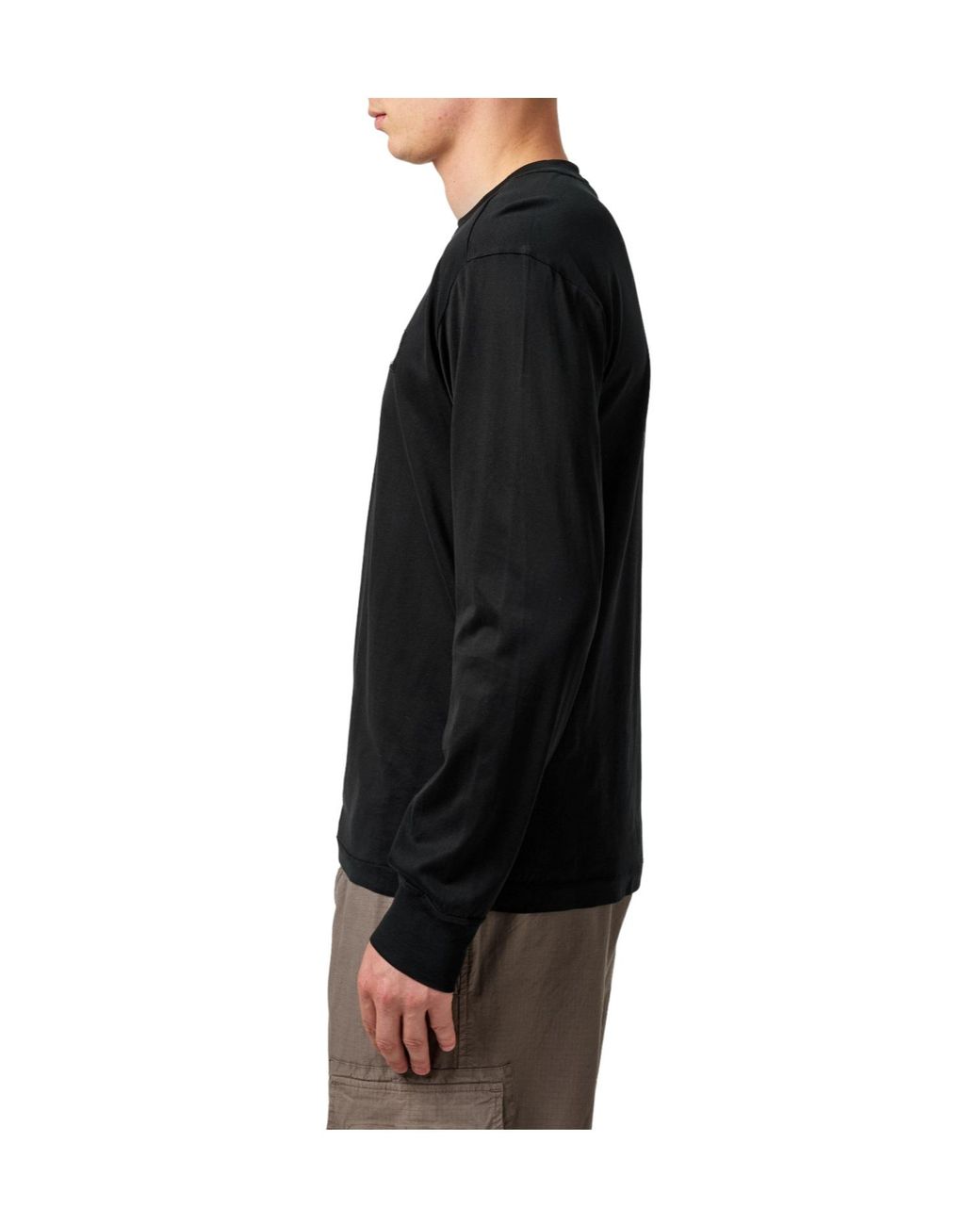 Stone Island Black Pure Cotton Crew Neck T-Shirt for men