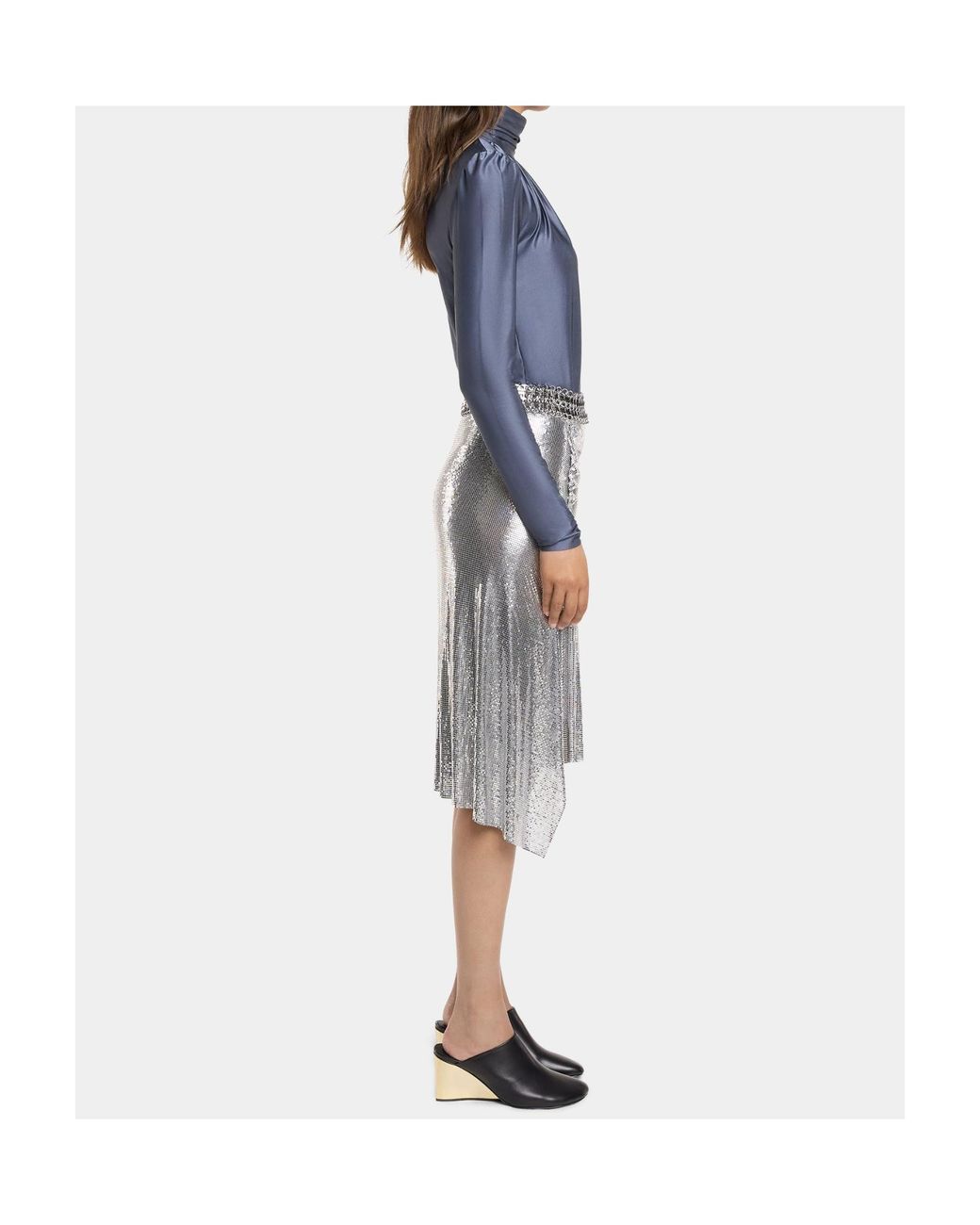 Rabanne Blue High-Neck Top