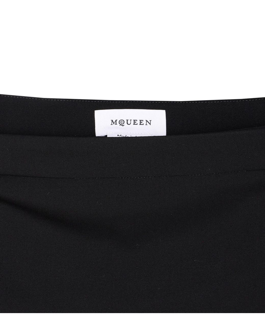 McQueen Black Lace Detailed Mini Skirt