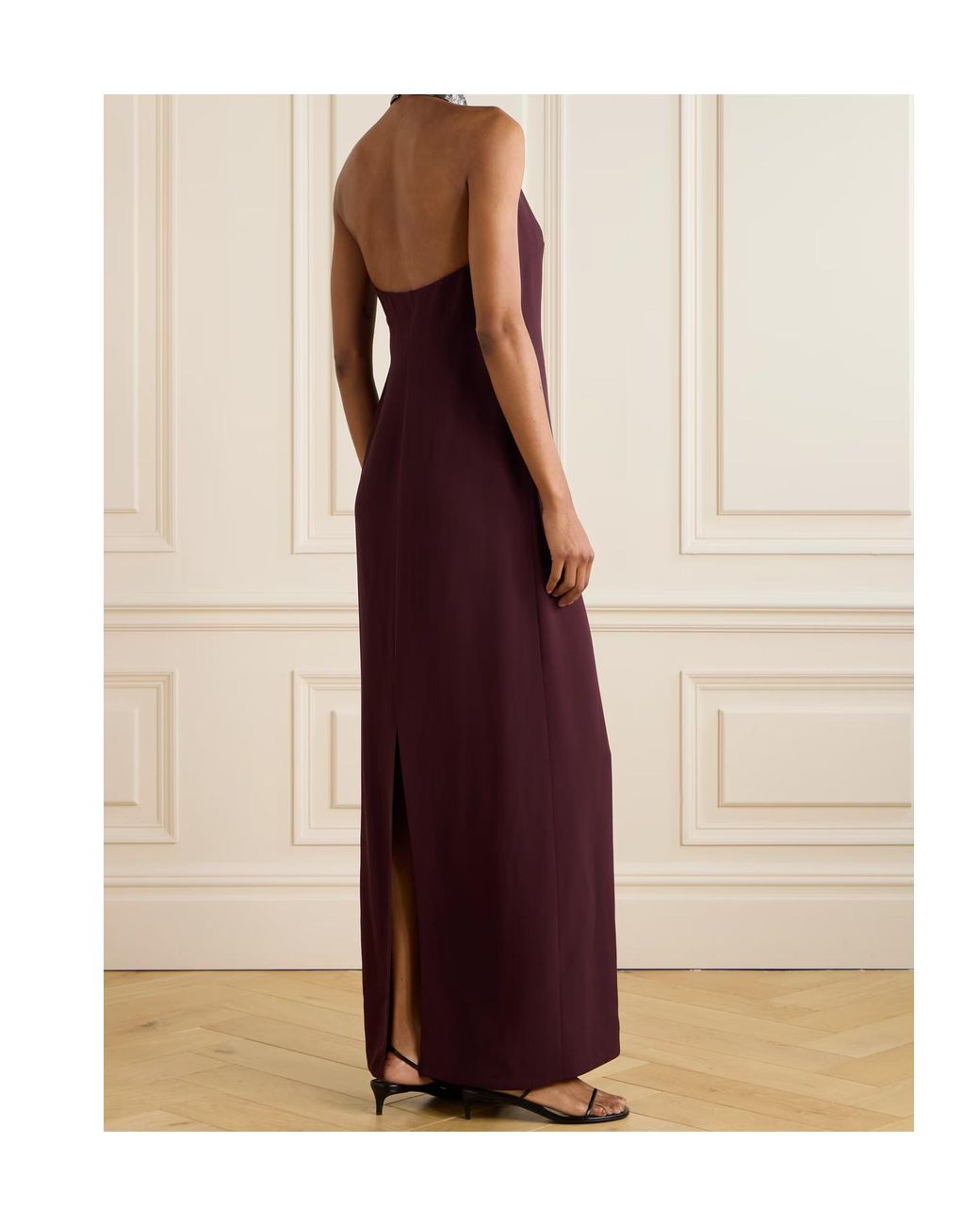 Brunello Cucinelli Purple Embellished Halter Neck Dress
