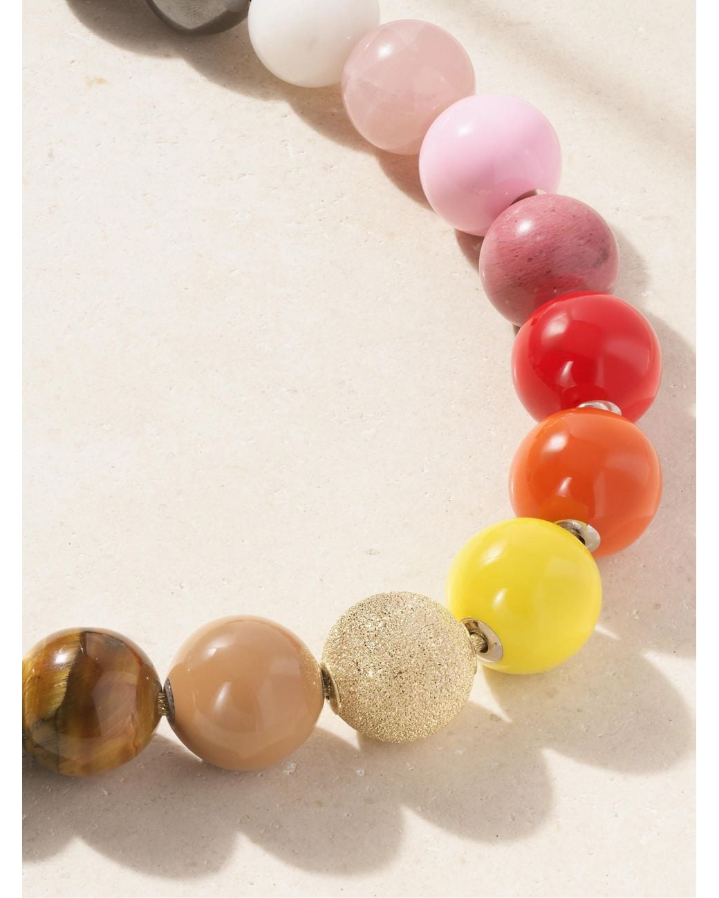 Carolina Bucci White Colorful Bead Necklace