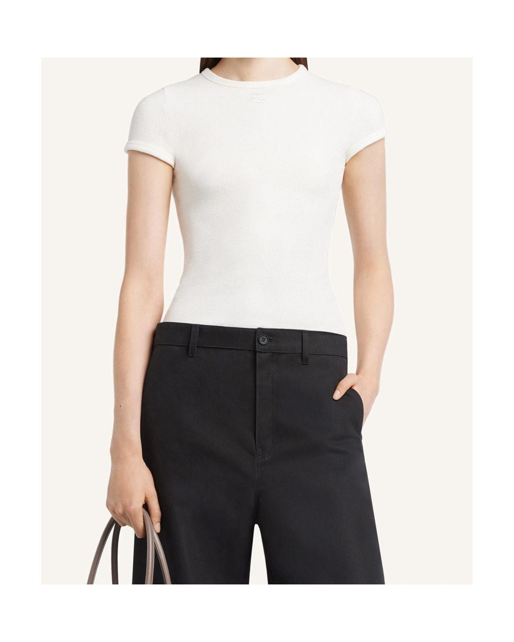 Courreges White Courrèges Logo Slim T-Shirt