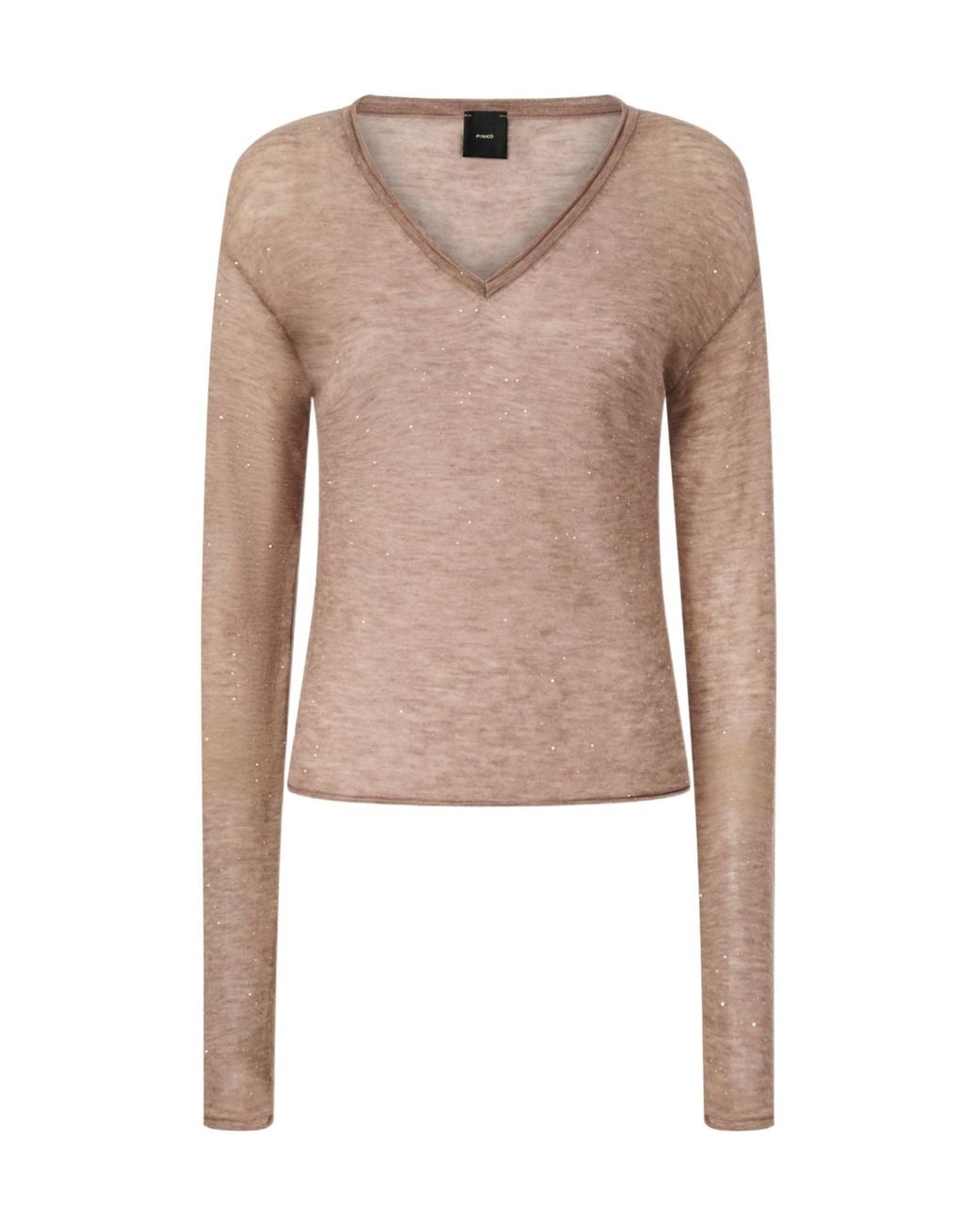 Pinko Natural V-Neck Knitted Jumper