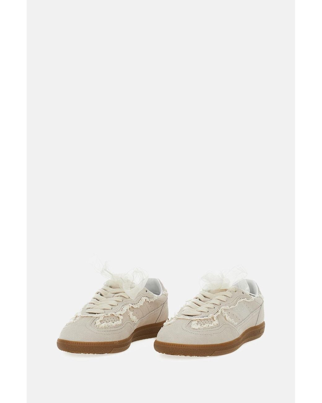 Alohas White Crochet Detail Low-Top Sneakers
