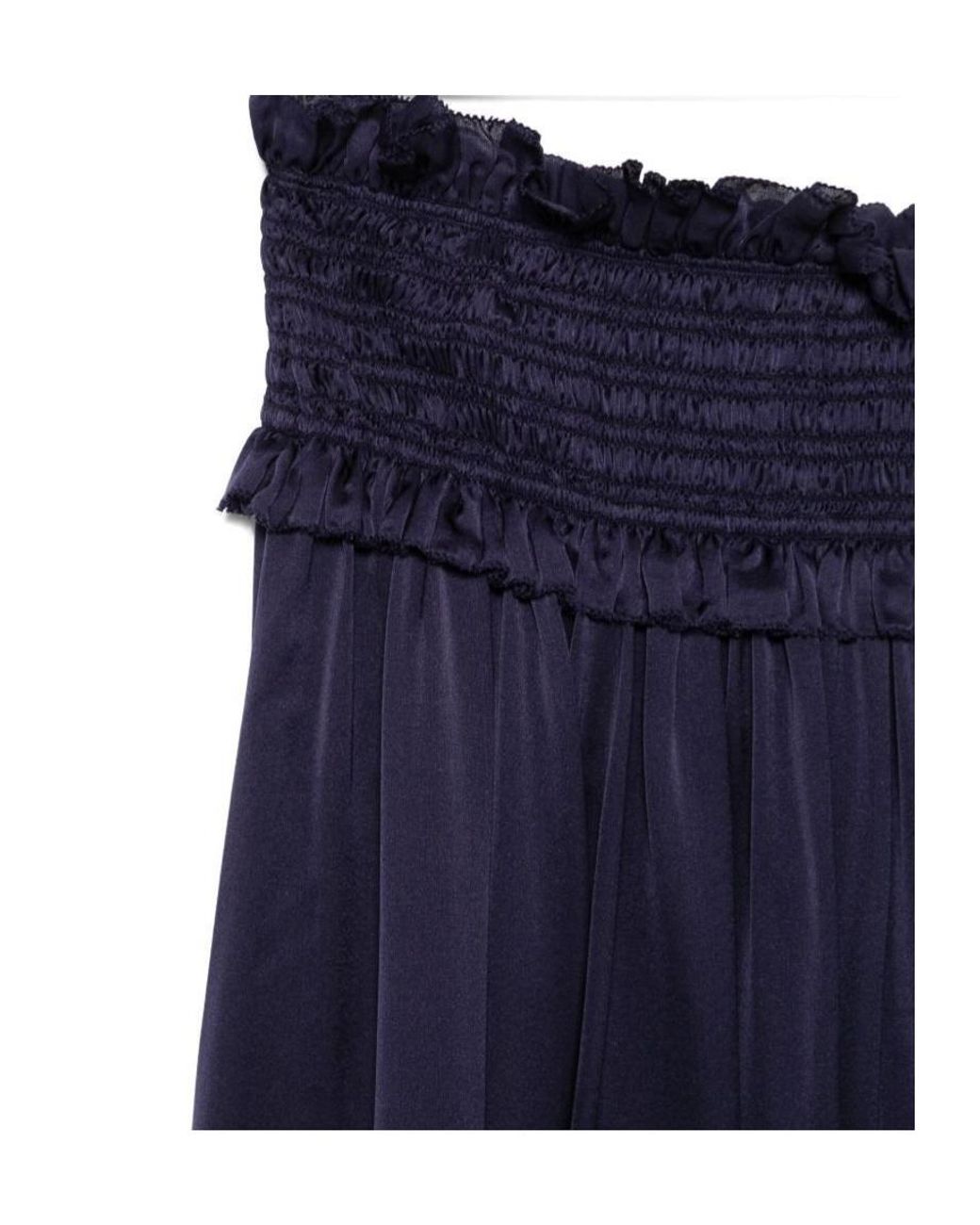 Zimmermann Blue Dream Ruffled Shirred Skirt