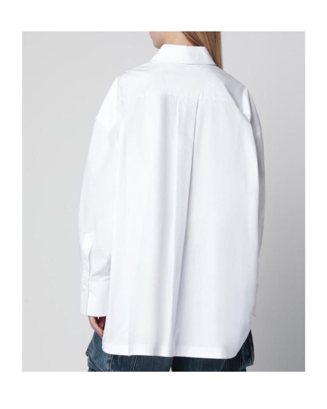 The Attico White The Logo Detail Button-Up Shirt