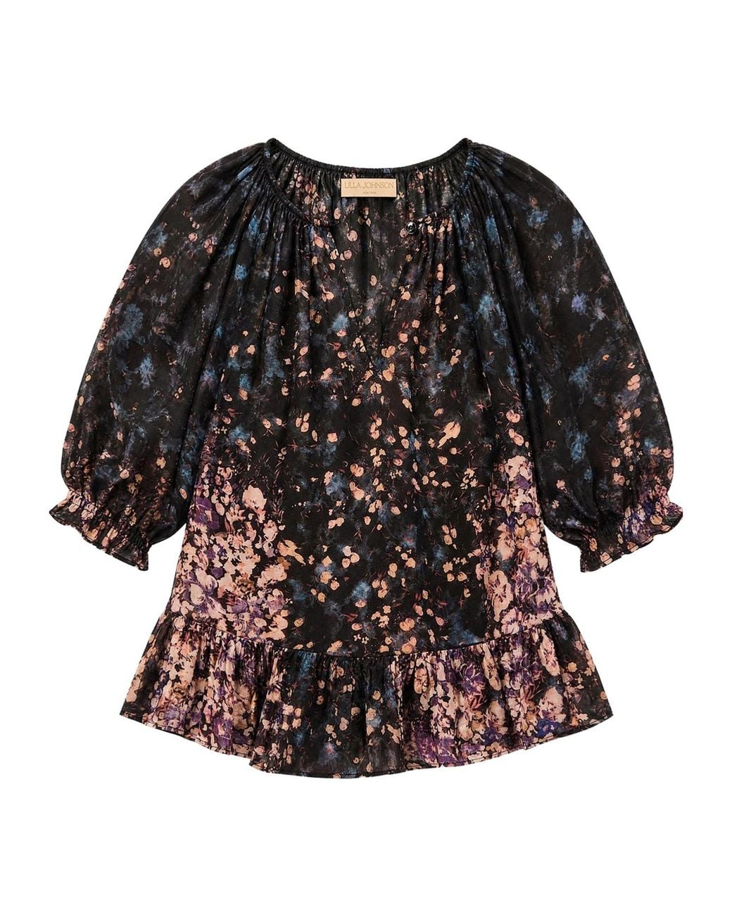 Ulla Johnson Black Floral Top