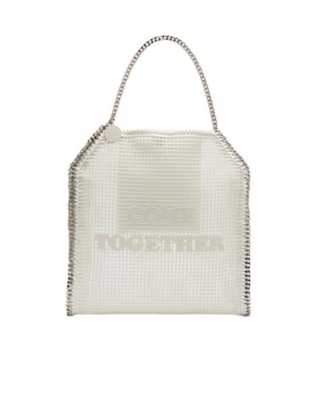 Stella McCartney White Falabella Medium Mesh Tote Bag