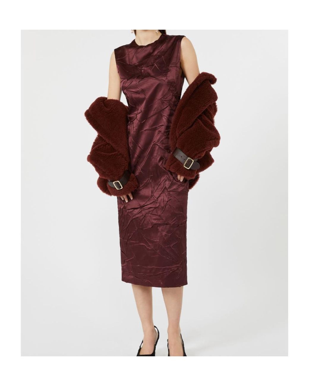 Max Mara Purple Satin Princess-Line Dress