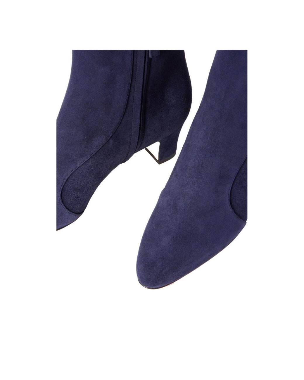 Manolo Blahnik Blue Suede Ankle Boots