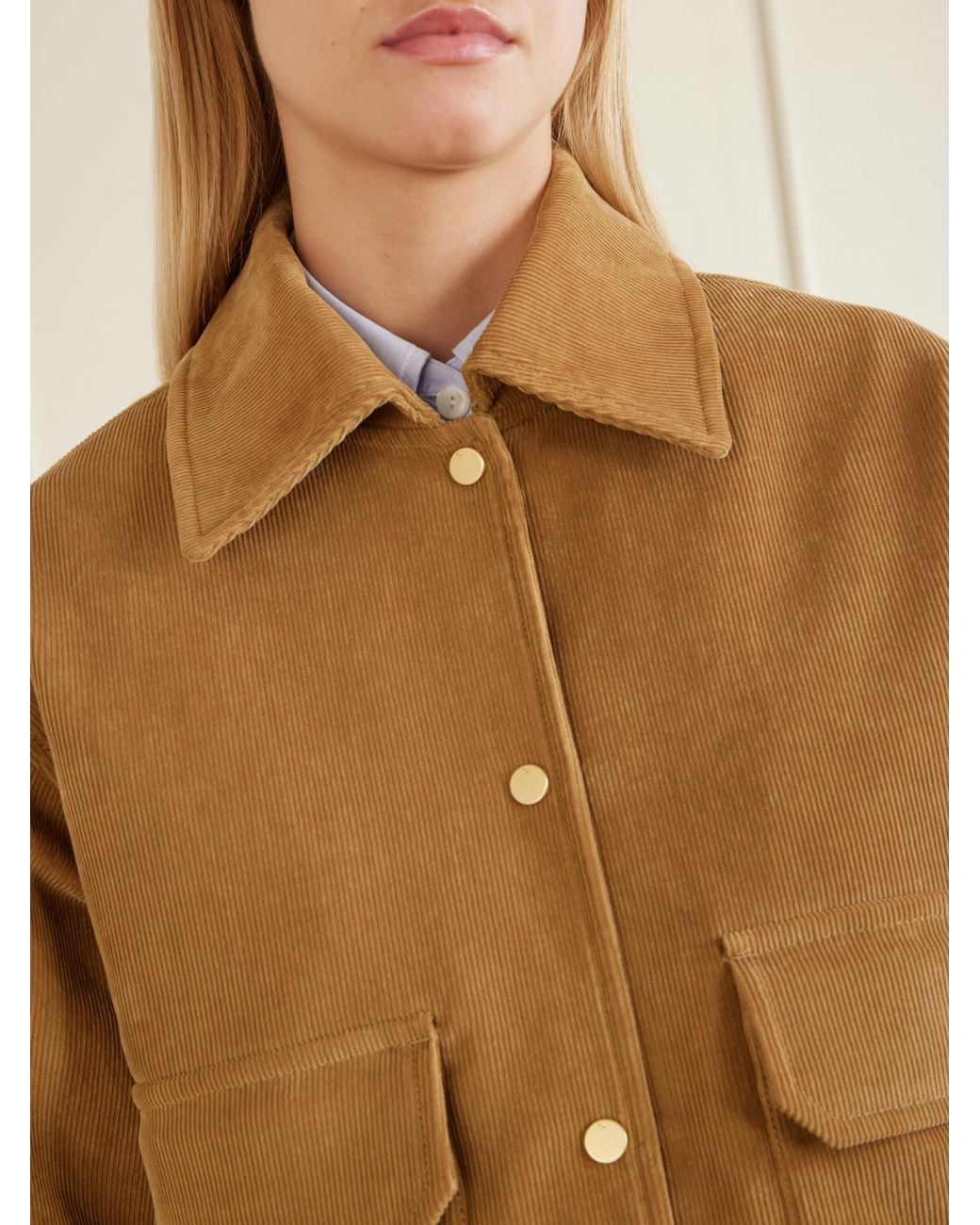 Maria McManus Brown Organic Cotton Ribbed Cropped Jacket