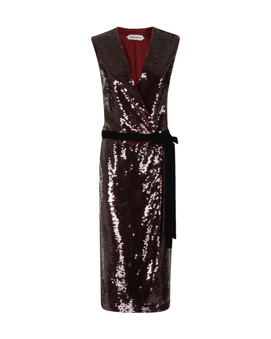 Alberta Ferretti Purple Embellished Wrap Dress
