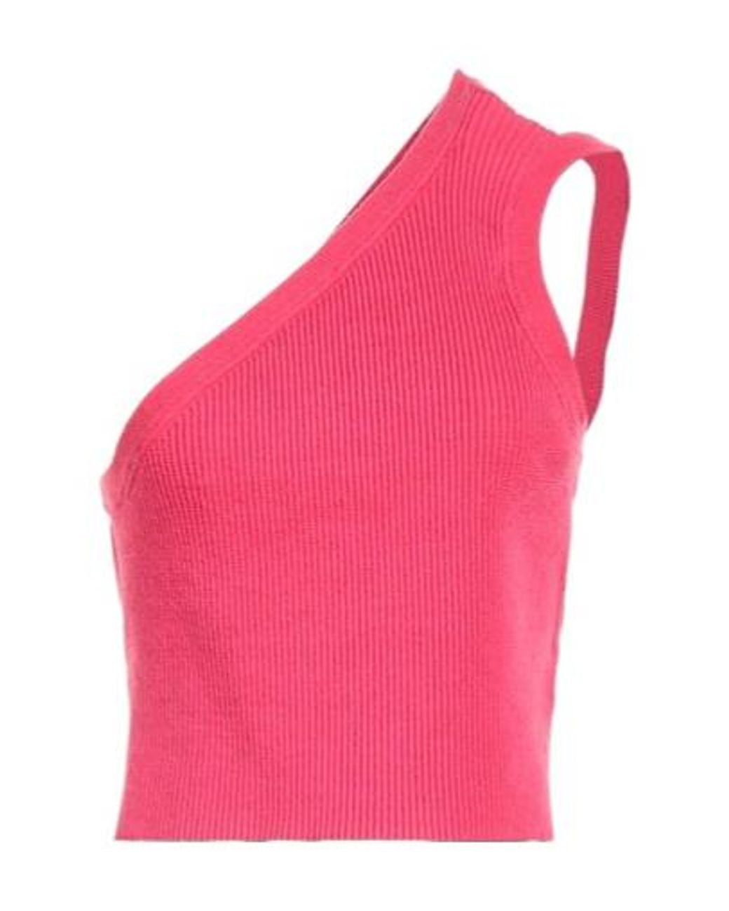 Jacquemus Pink One-Shoulder Tops