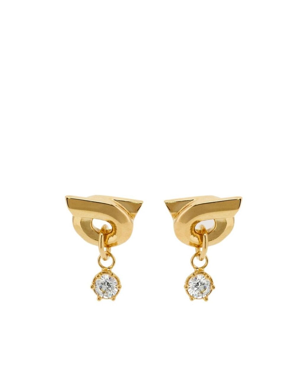 Ferragamo Metallic Ferragamo Gancini Pendant Embellished Earrings