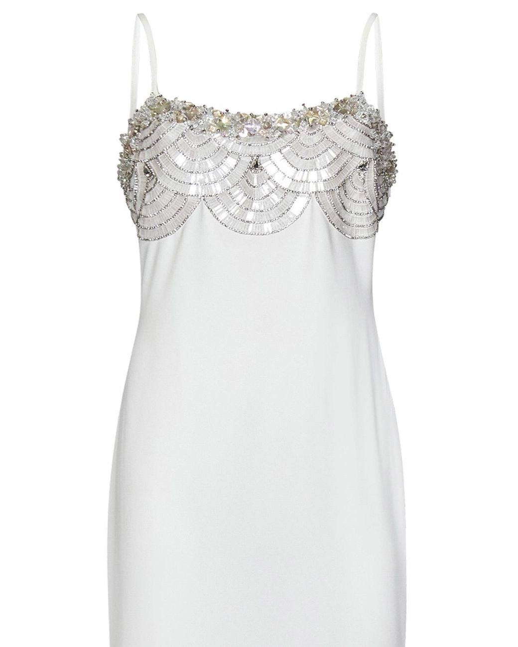 Amen White Crystal-Embellishment Crepe Maxi Dress