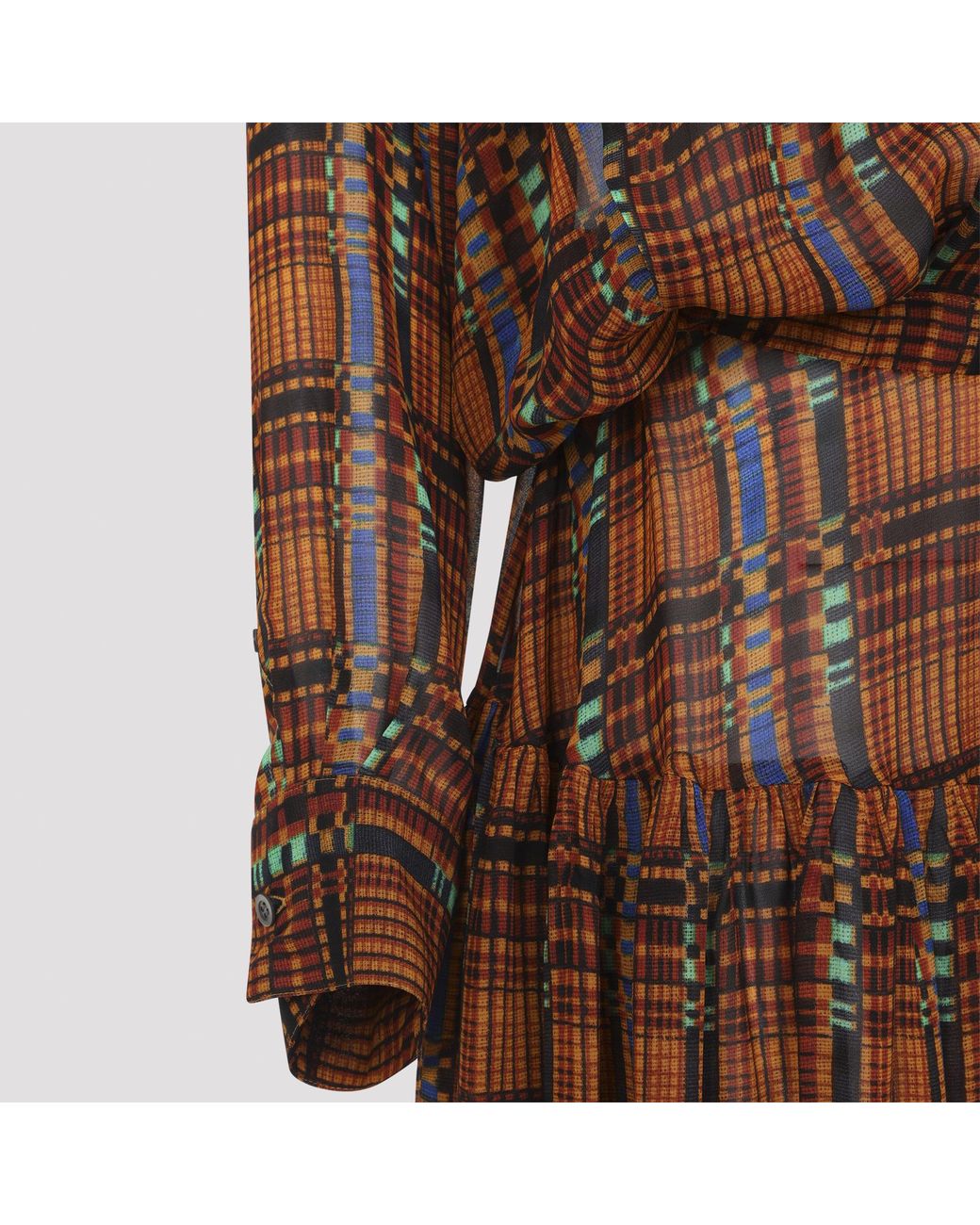 Dries Van Noten Brown Long-Sleeved Dress