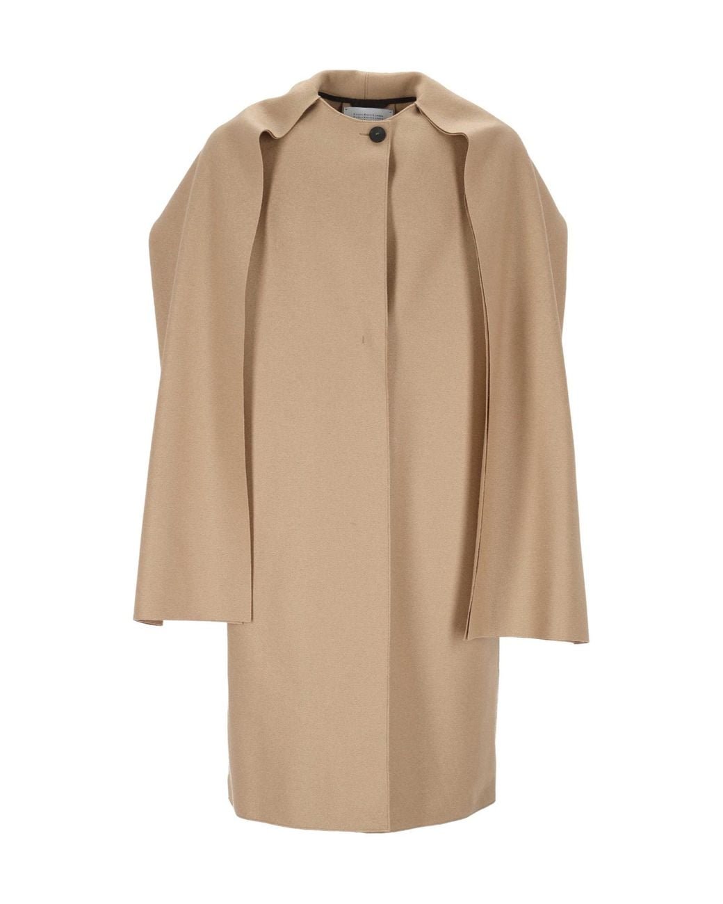 Harris Wharf London Natural Scarf-Detailed Coat