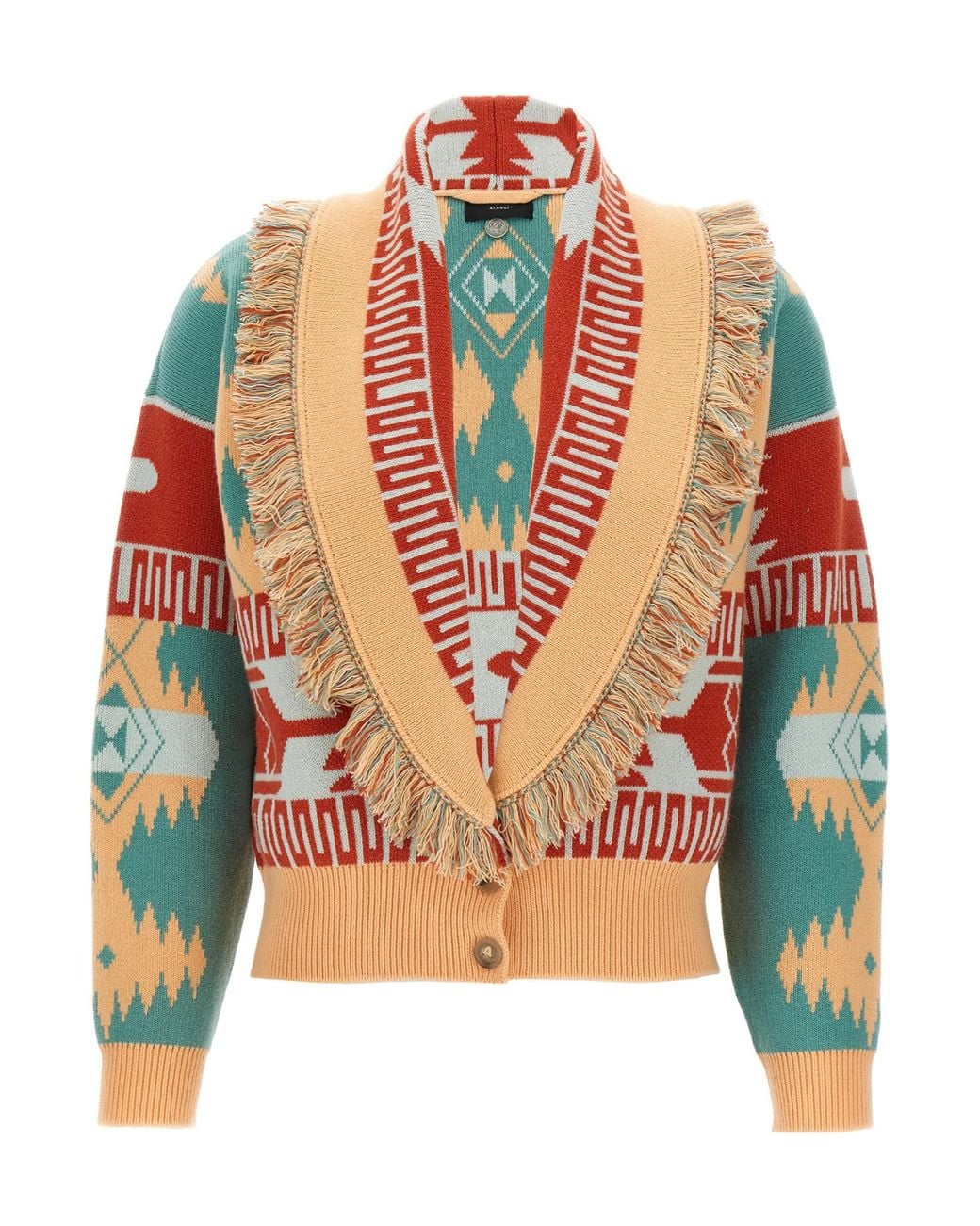 Alanui Orange Icon Jacquard Cardigan
