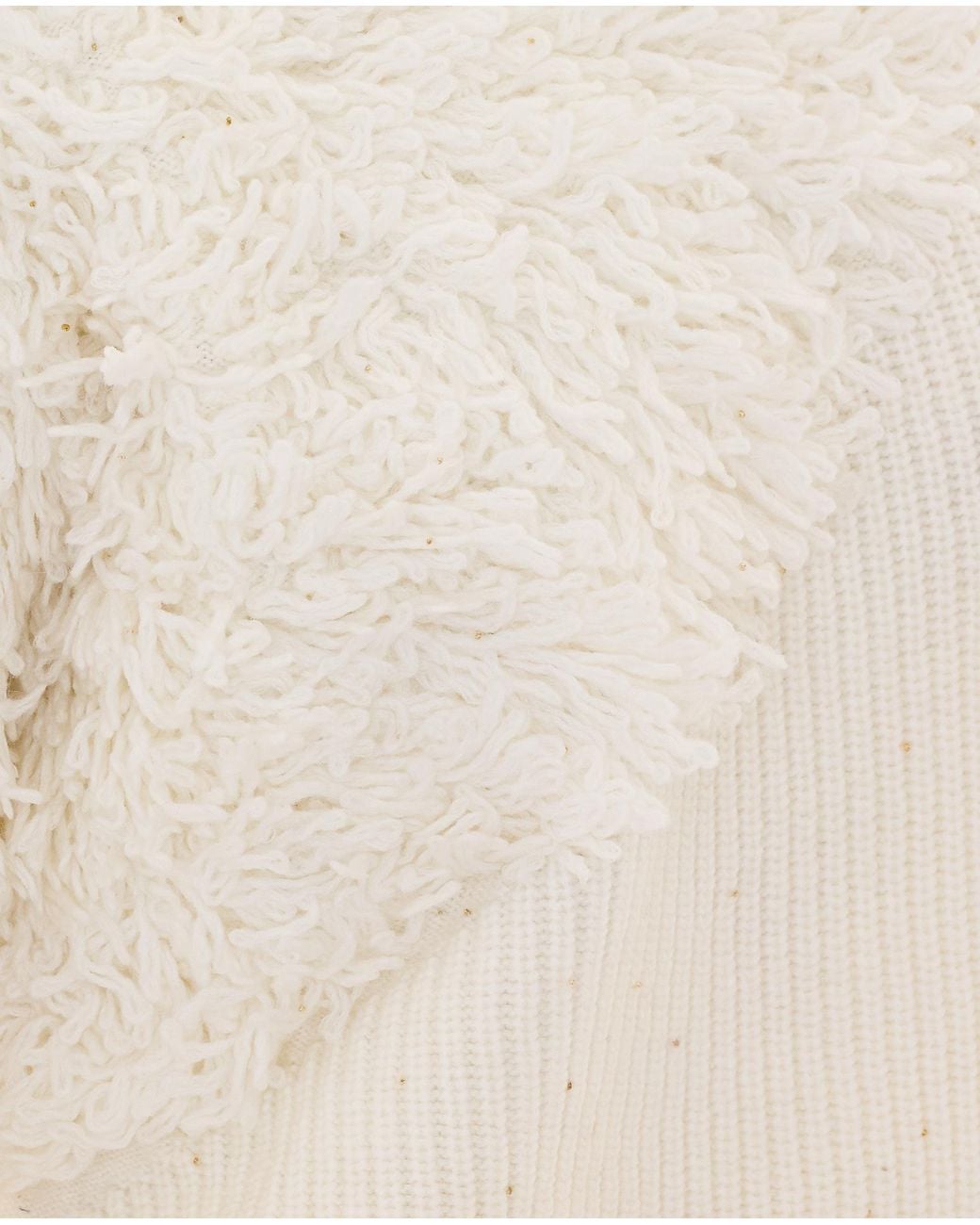 Patrizia Pepe White Textured Panel Knitted Sweater