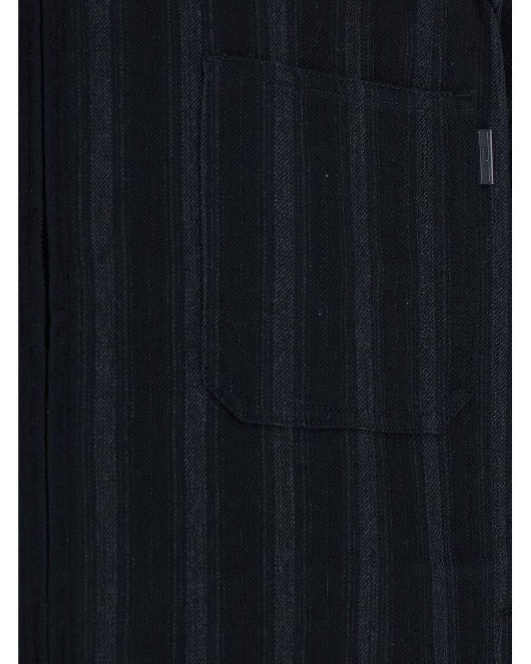 Juun.J Blue Striped Zip-Up Shirt for men
