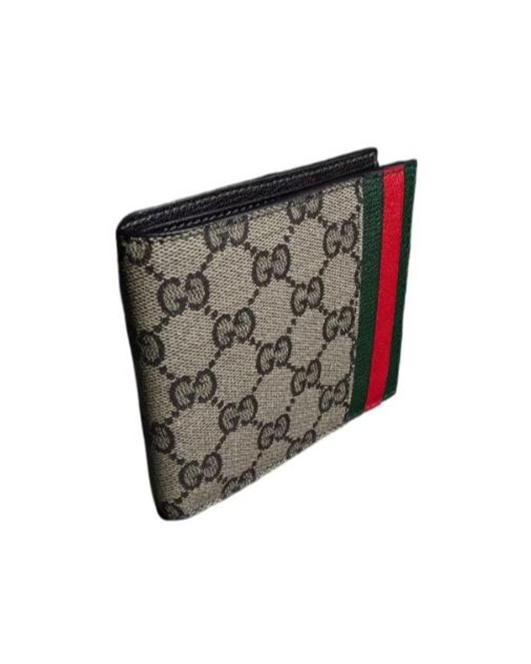 Gucci White Bi-Fold Wallet With Web Card Slots for men