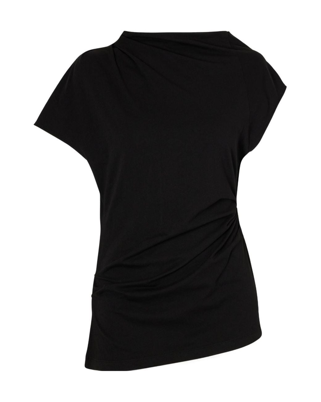 Agolde Black Gathered Jersey T-Shirt