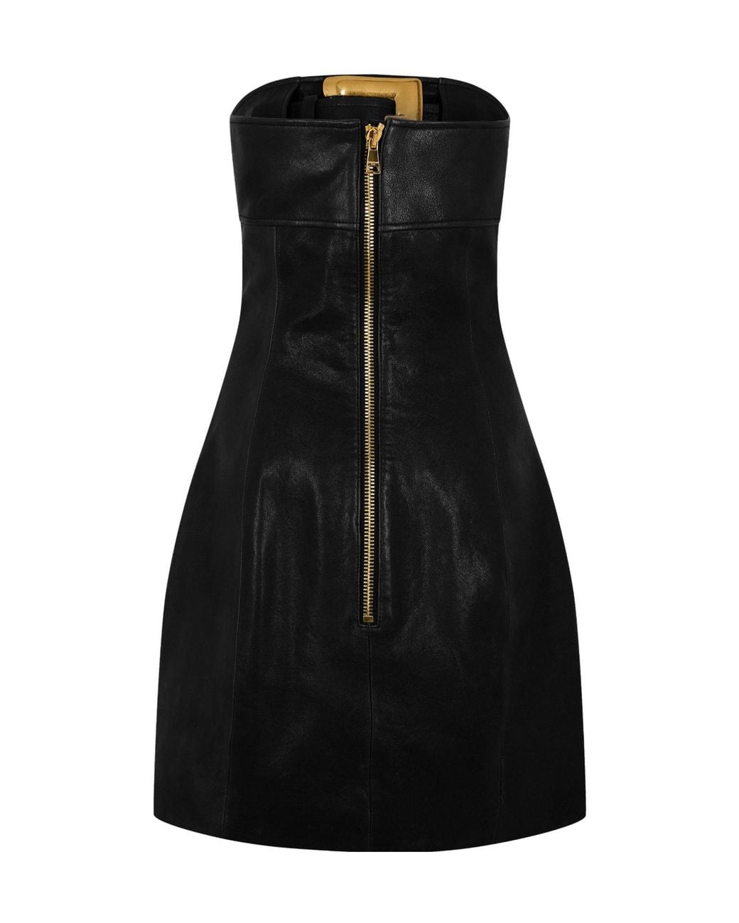 Balmain Black Strapless Mini Dress