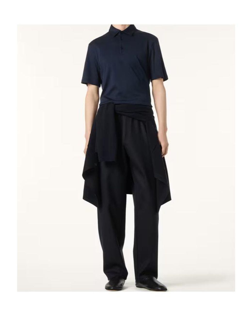 Loro Piana Blue Tremezzo Cotton Polo Shirt for men