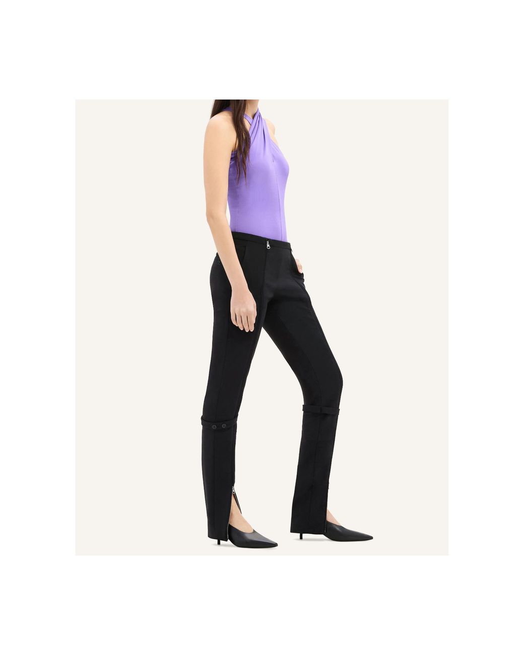 Courreges Black Courrèges Zip Detailed Pants