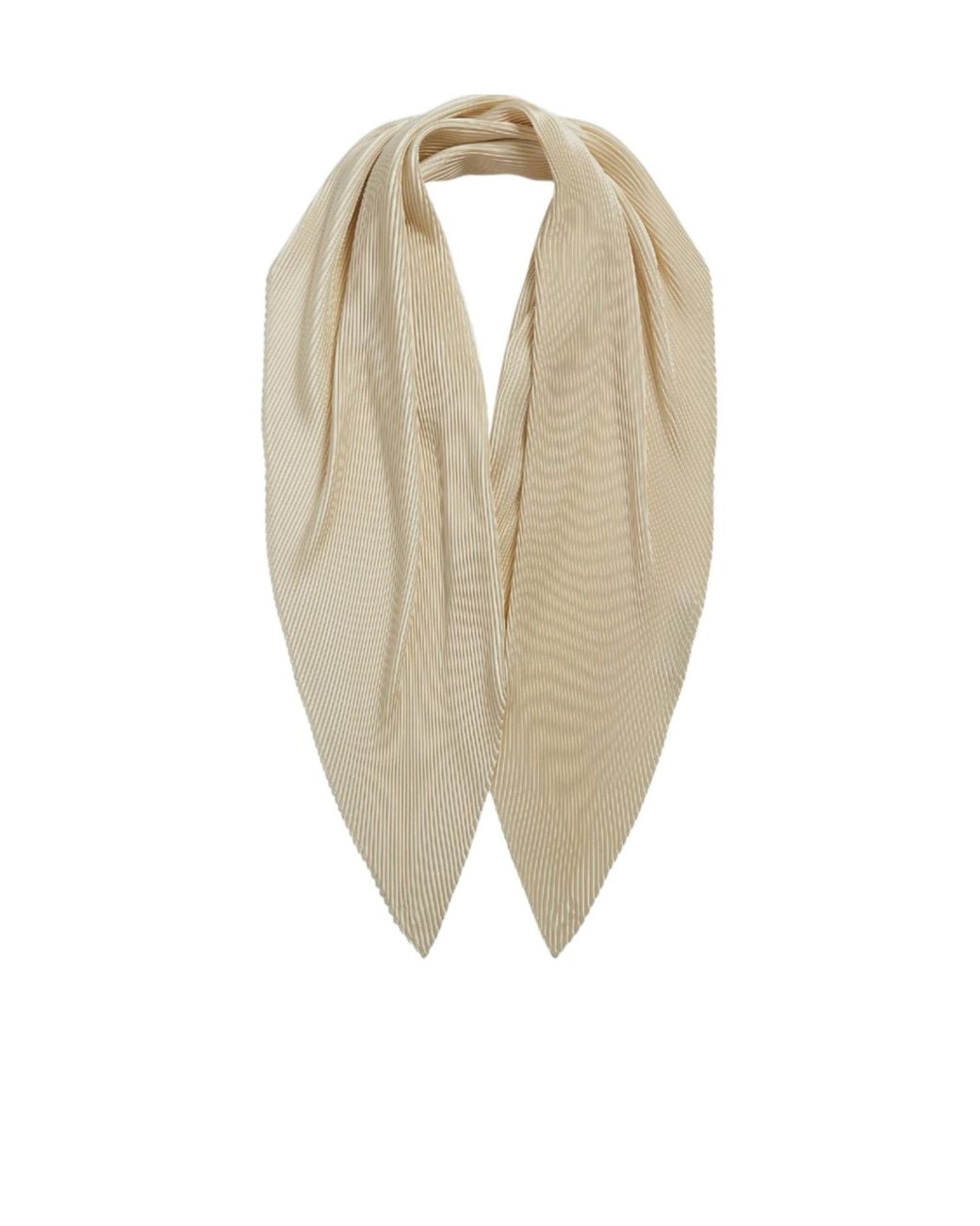 Phoebe Philo Natural Woven Silk Pleated Scarf