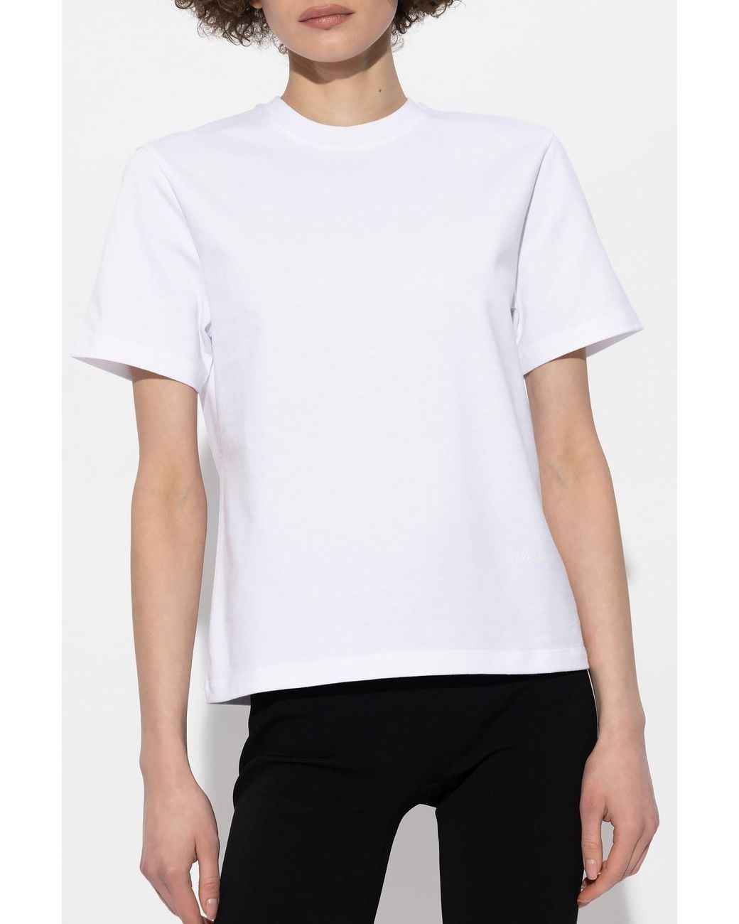 Ferragamo White Ferragamo Crewneck T-Shirt