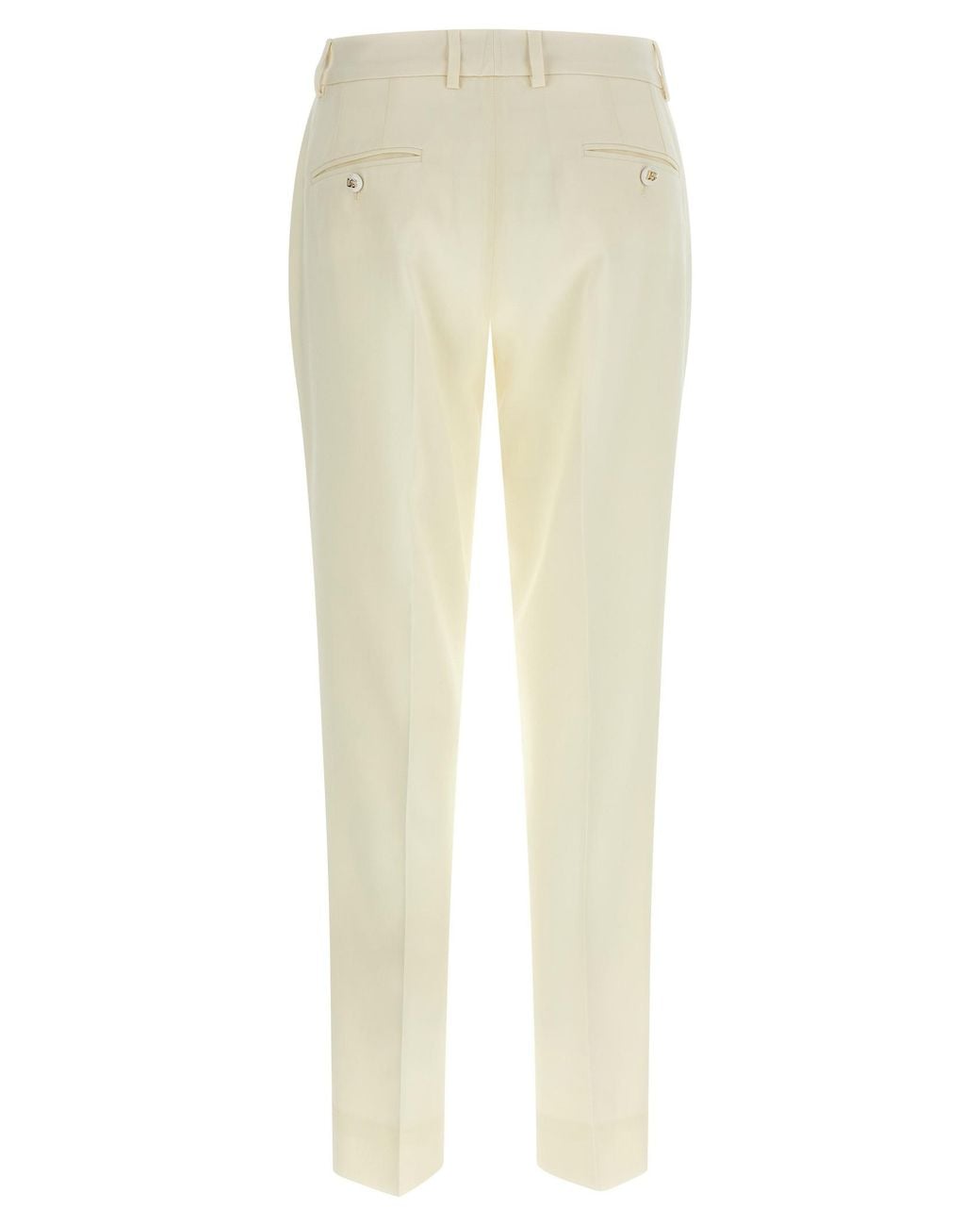 Dolce & Gabbana Natural Pressed Crease Pants