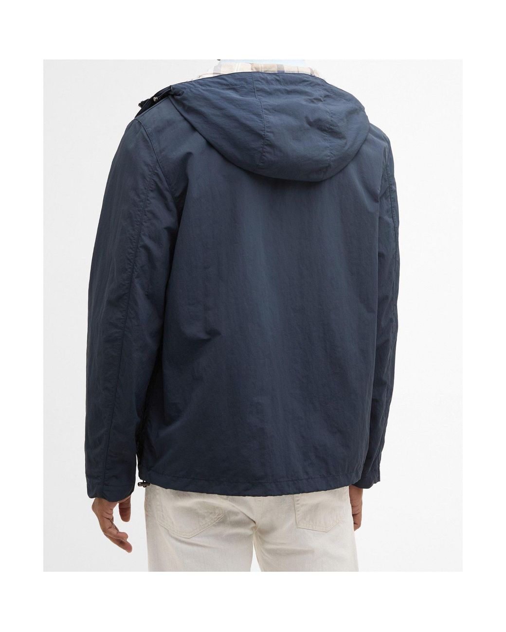 Barbour Blue Zippered Hooded Raincoat for men
