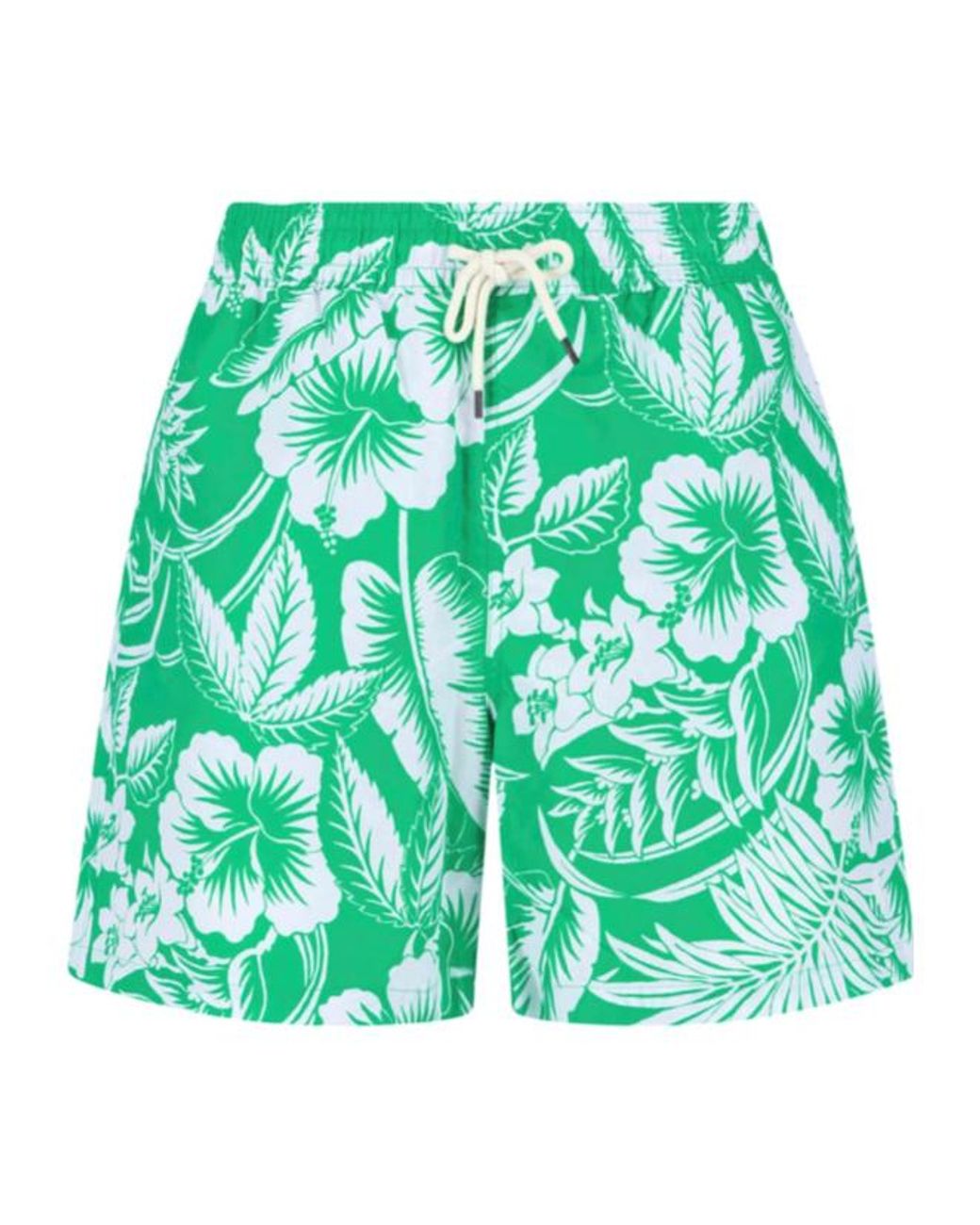 Polo Ralph Lauren Green Floral-Patterned Drawstring Swim Shorts for men
