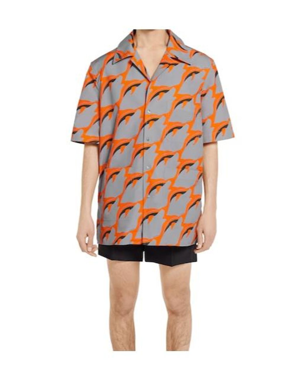 Gucci Orange Printed Shirt for men