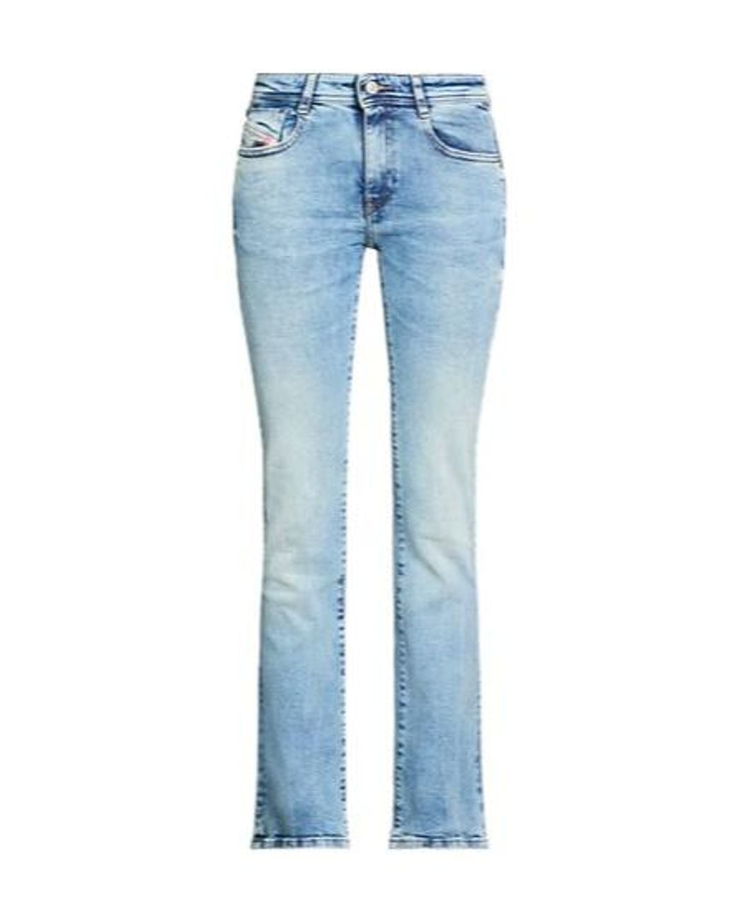 DIESEL Blue Light-Colored Straight-Leg Jeans