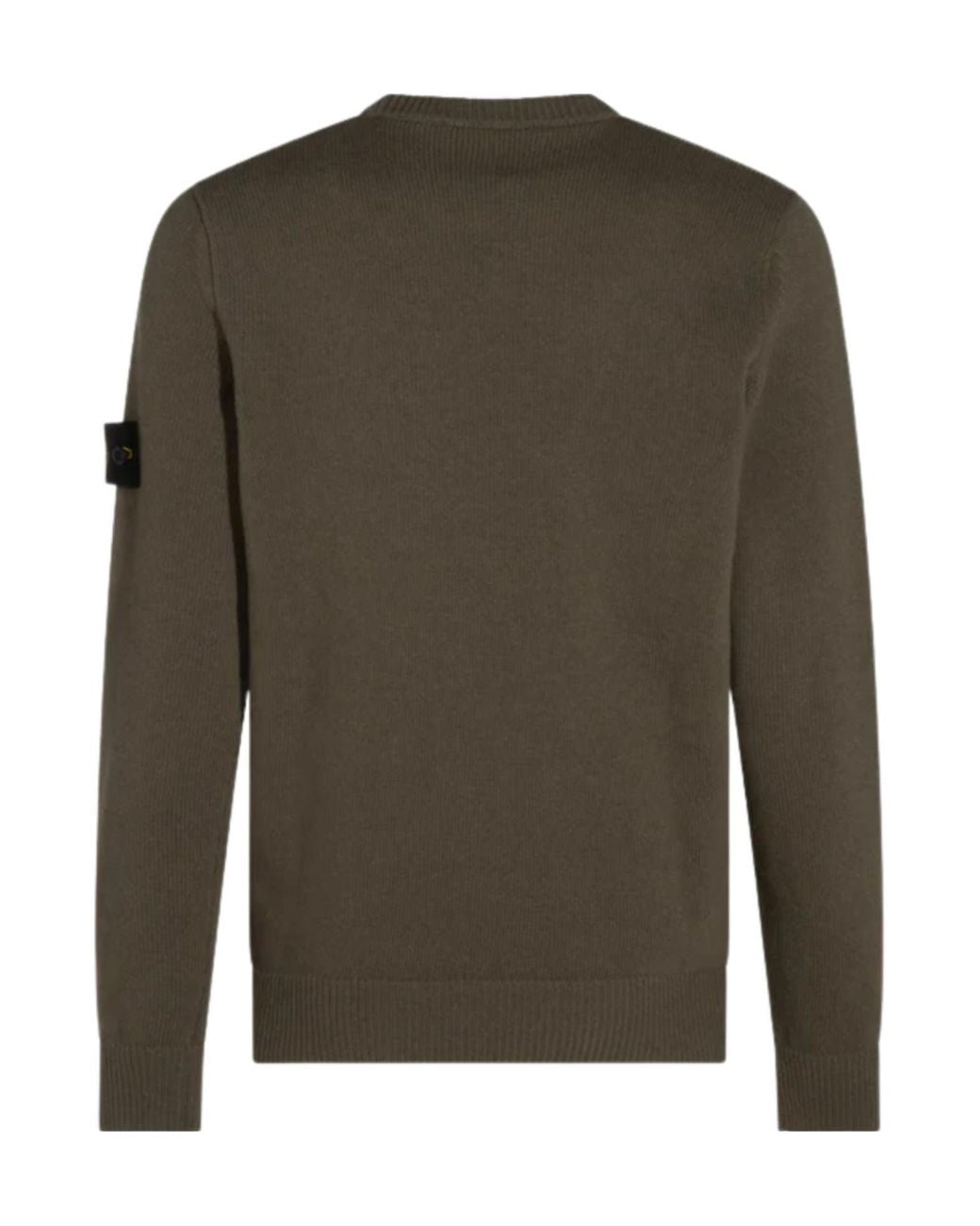 Stone Island Green Logo Patch Knitted Sweater for men