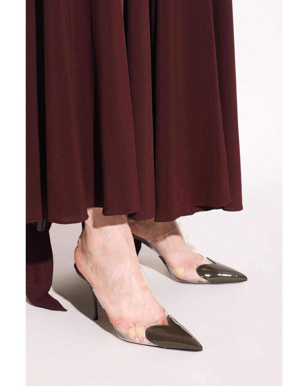 Alaïa White 90Mm Le Cœur Strap Mules