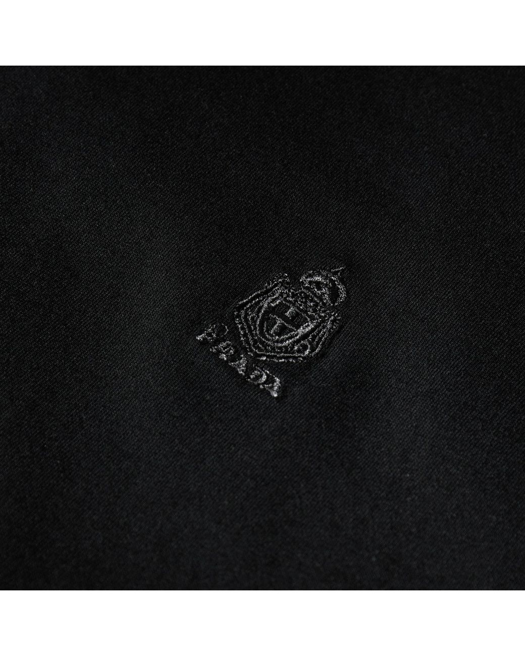 Prada Black Plain Crewneck Short-Sleeve Tee for men
