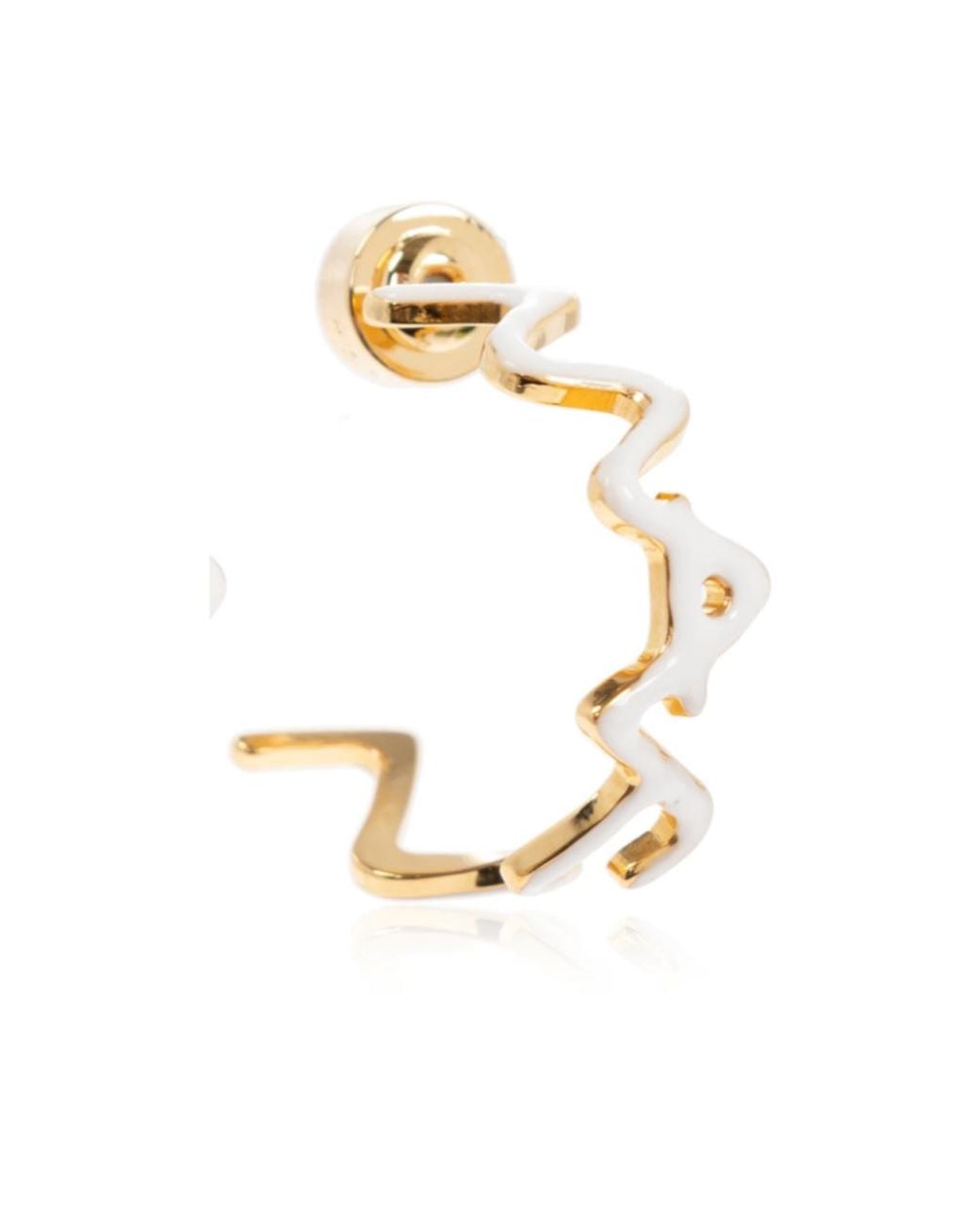 Marni White Zig-Zag Hoop Earrings
