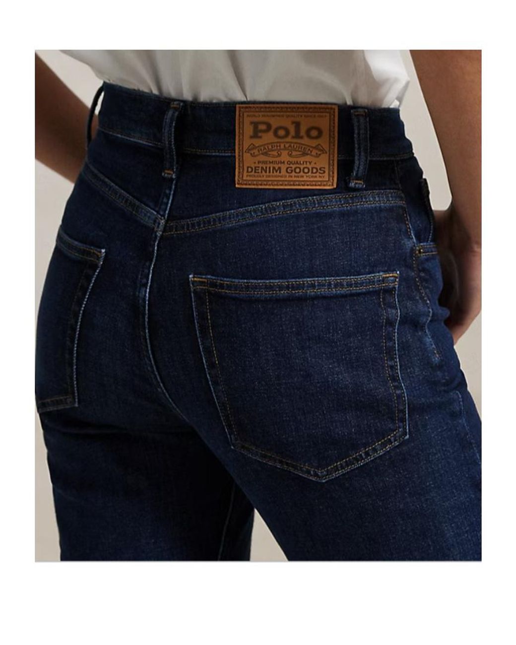 Ralph Lauren Blue Polo Logo Patch Straight Leg Jeans