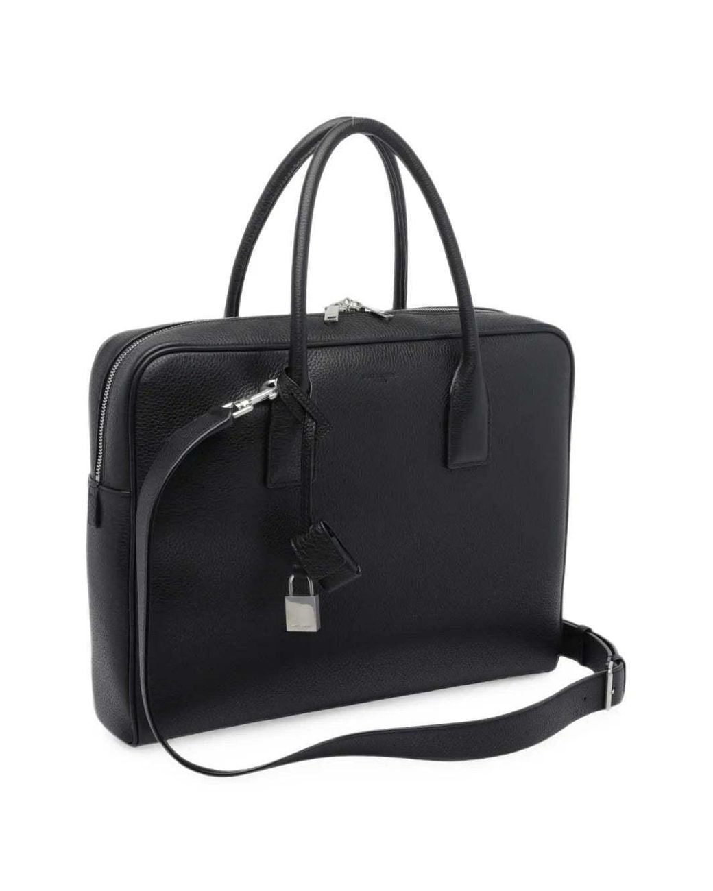 Saint Laurent Black Bv Bowling Brief Messenger Bag for men