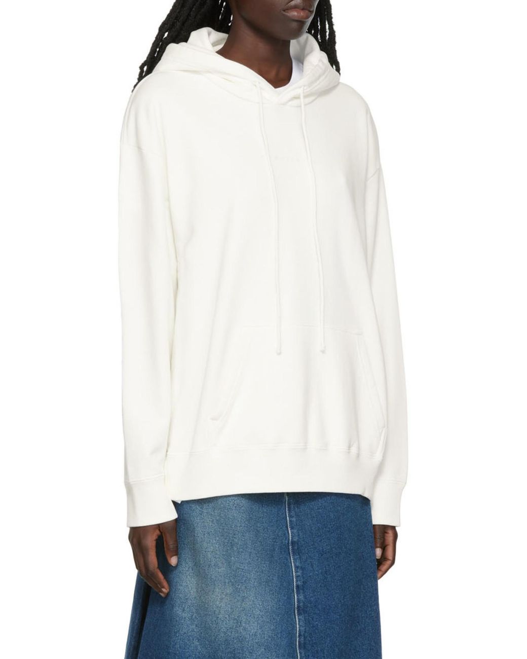 MM6 by Maison Margiela Gray Logo-Embroidered Drawstring Hoodie