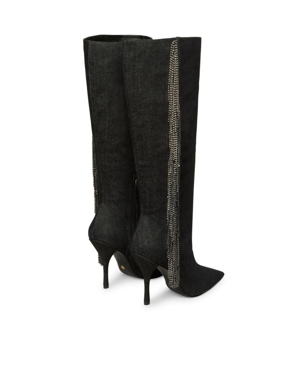 Stuart Weitzman Black Crystal Fringe 100Mm Knee-High Boots