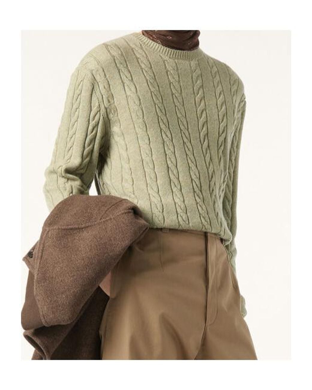 Loro Piana Green Cedar Crewneck Knitted Jumper for men
