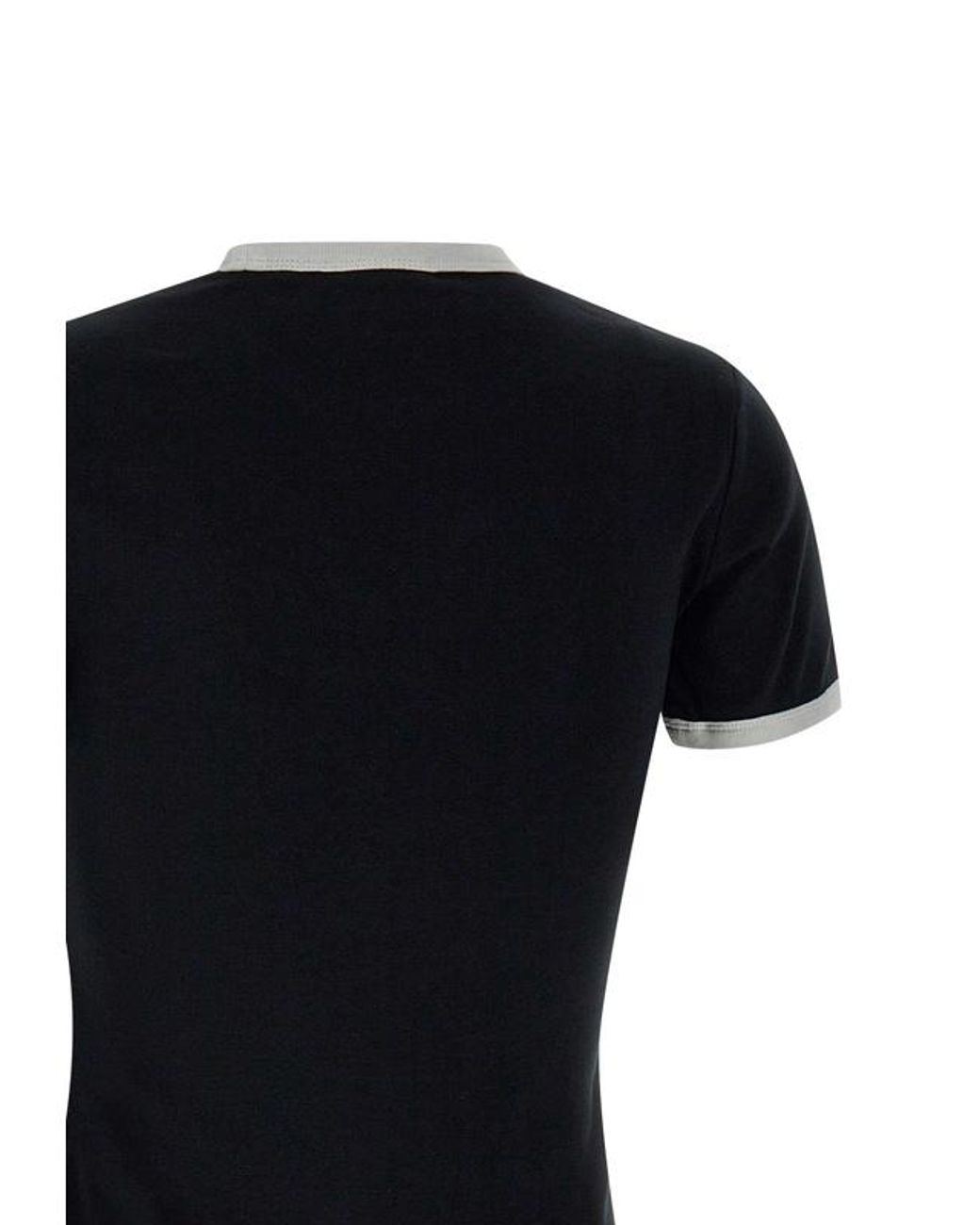 Courreges Black Courrèges Contrast Trim Logo T-Shirt