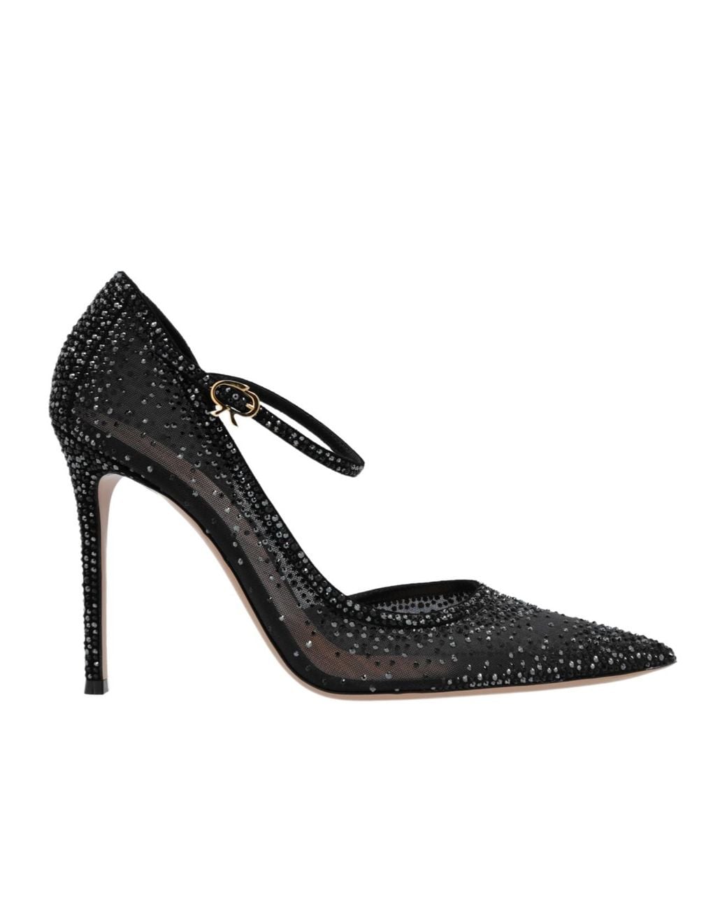 Gianvito Rossi Black Embellished Pointed-Toe Pumps