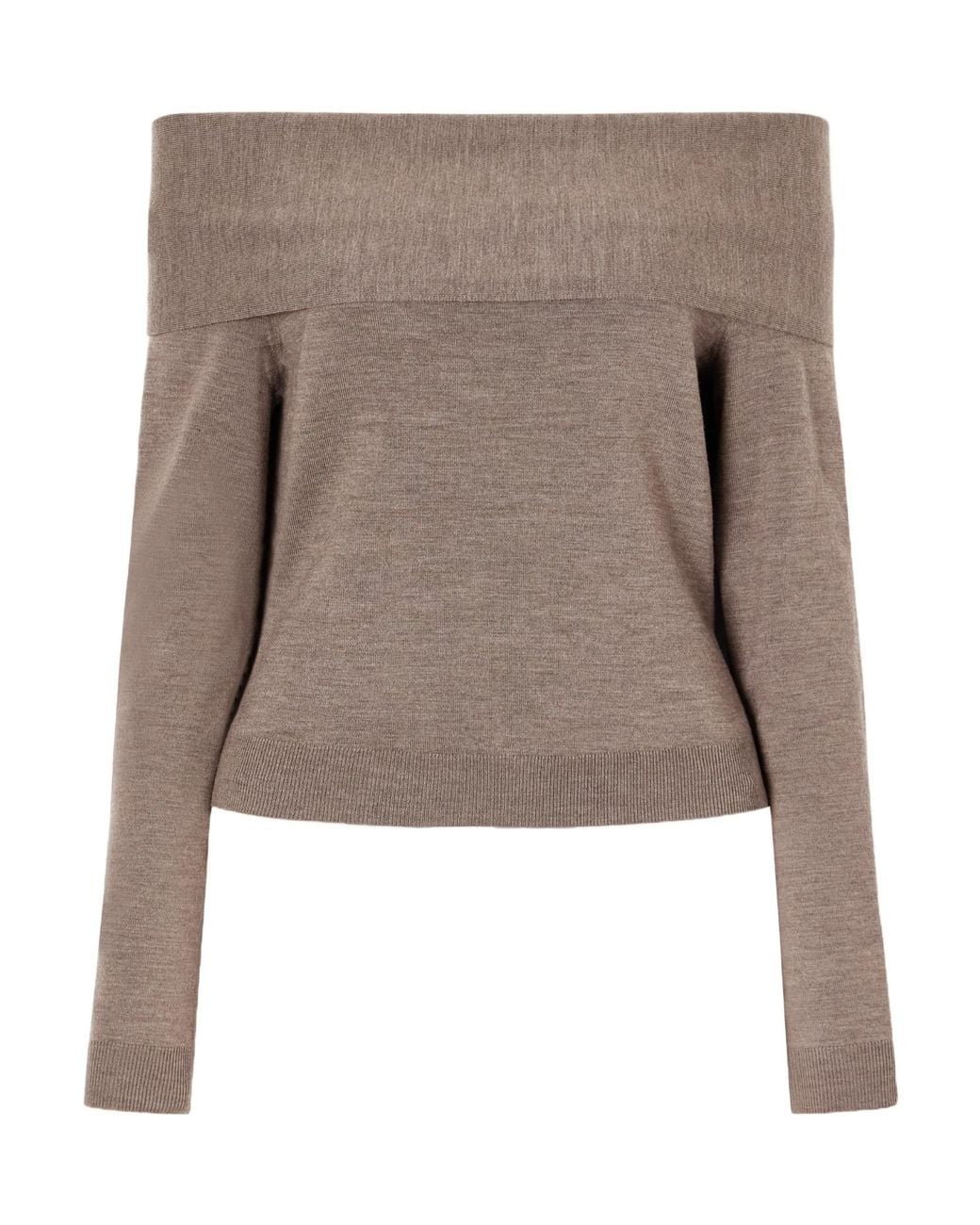 Jonathan Simkhai Brown Delphia Off-Shoulder Sweater